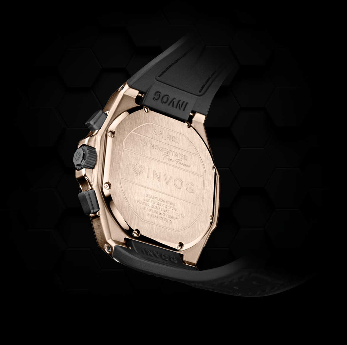 Two-Tone rose gold & black