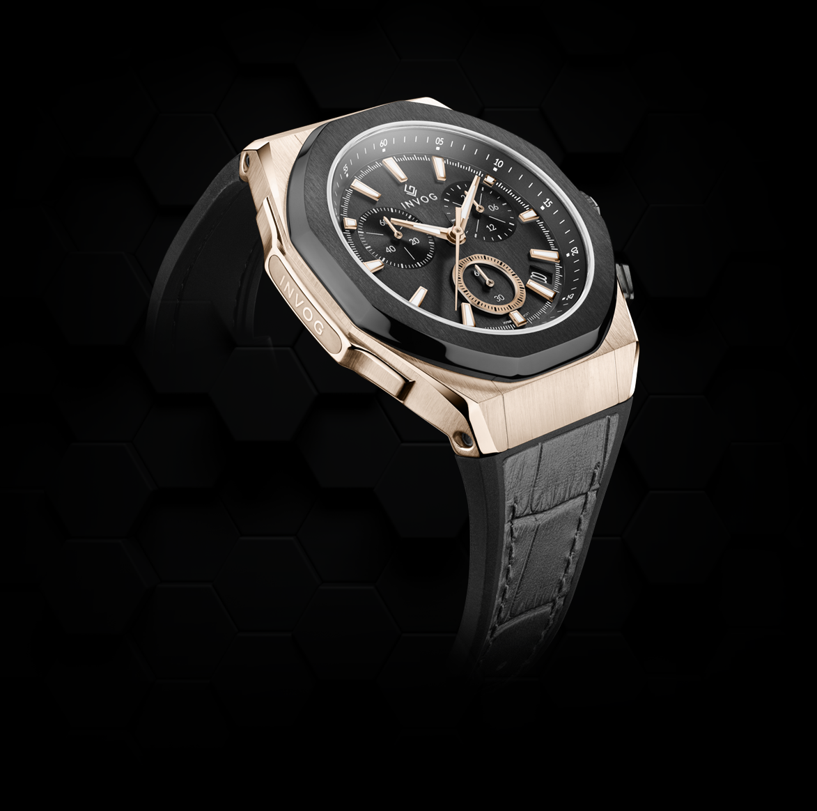Two-Tone rose gold & black