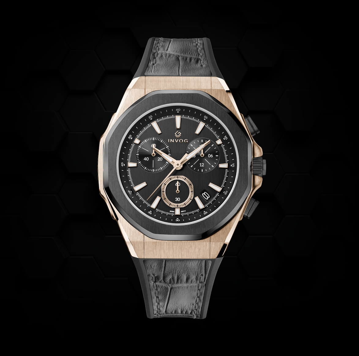 Two-Tone rose gold & black