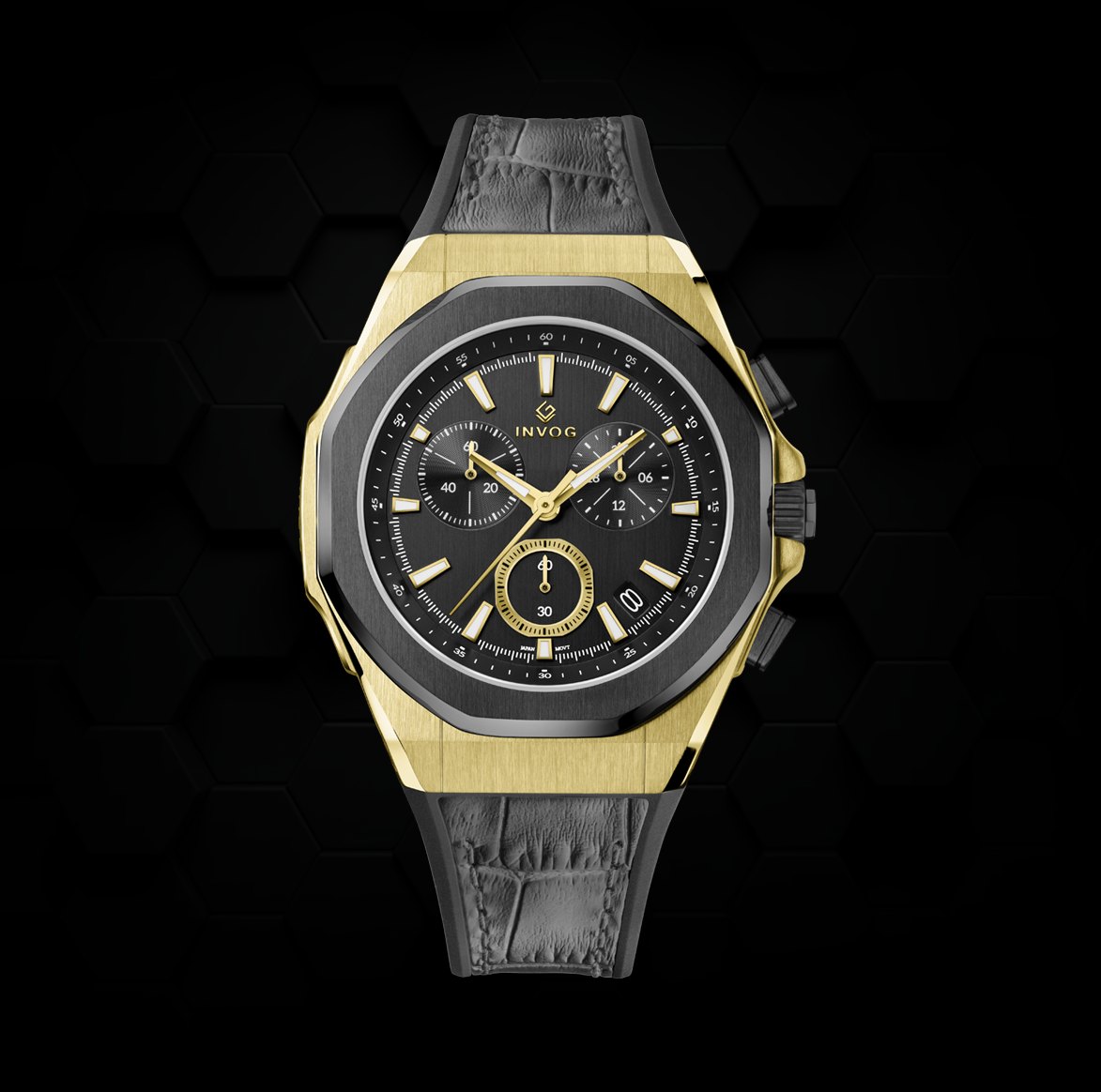 Two-Tone yellow gold & black.