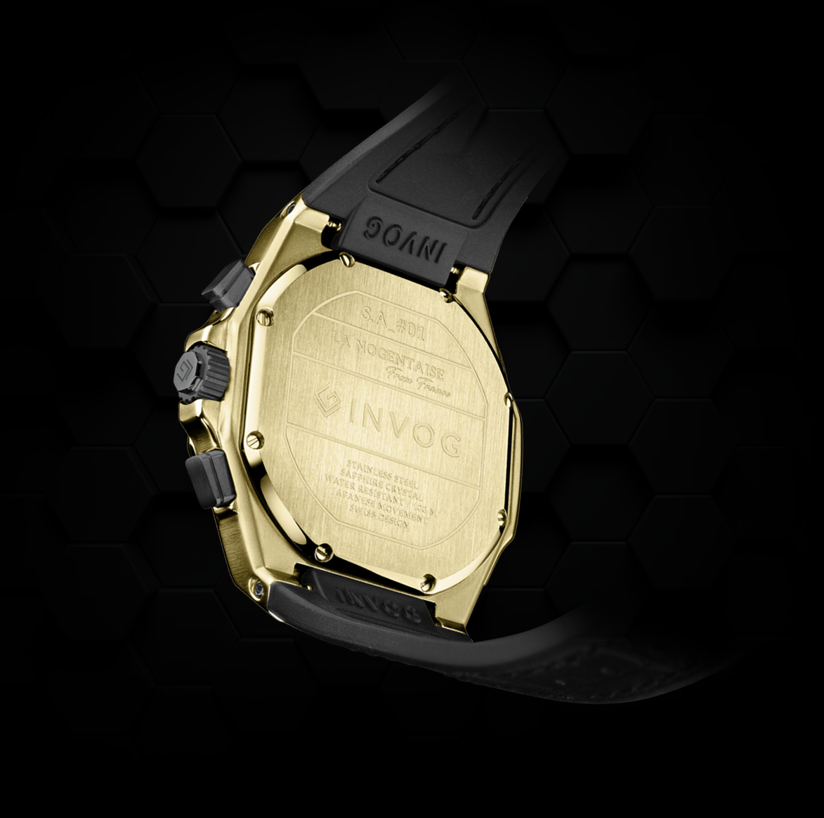 Two-Tone yellow gold & black.